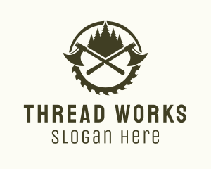 Axe Wood Lumberjack logo design