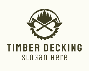 Axe Wood Lumberjack logo design