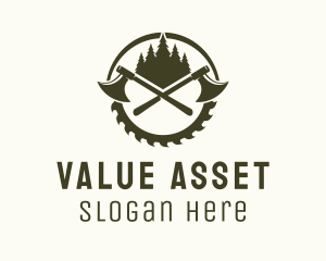 Axe Wood Lumberjack logo design