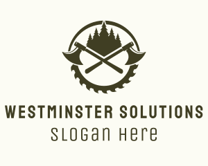 Axe Wood Lumberjack logo design