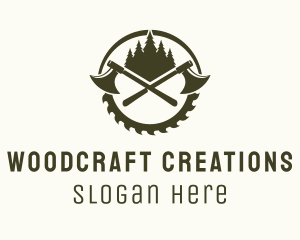 Axe Wood Lumberjack logo design