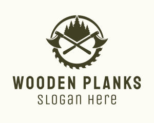 Axe Wood Lumberjack logo design