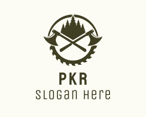 Axe Wood Lumberjack logo design