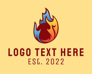 Fire - Heating Cooling System logo design