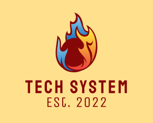 Heating Cooling System logo design
