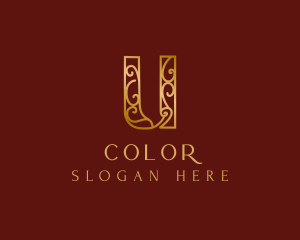 Golden - Premium Decorative Letter U logo design