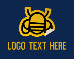 Beeswax - Geometric Bee Sticker logo design
