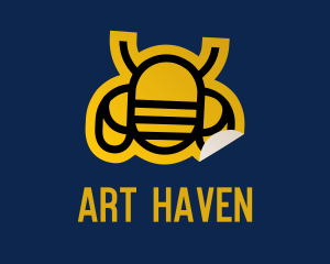 Geometric Bee Sticker logo design