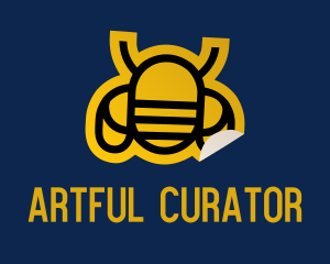 Geometric Bee Sticker logo design