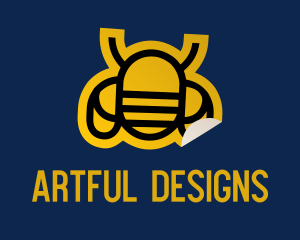 Geometric Bee Sticker logo design