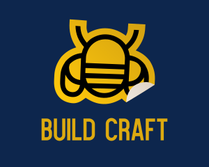 Geometric Bee Sticker logo design