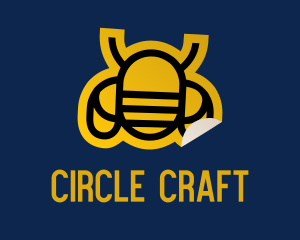 Geometric Bee Sticker logo design