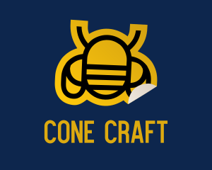 Geometric Bee Sticker logo design