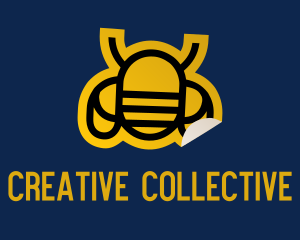 Geometric Bee Sticker logo design