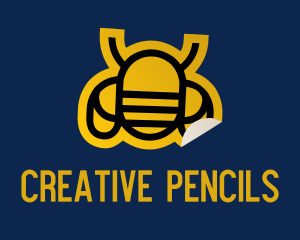 Geometric Bee Sticker logo design