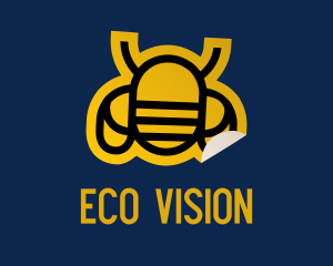 Geometric Bee Sticker logo design