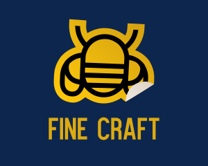 Geometric Bee Sticker logo design