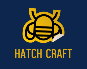 Geometric Bee Sticker logo design