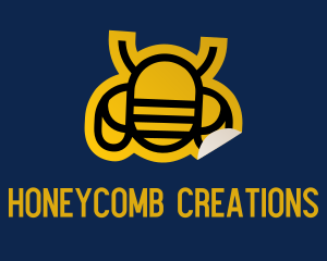 Geometric Bee Sticker logo design