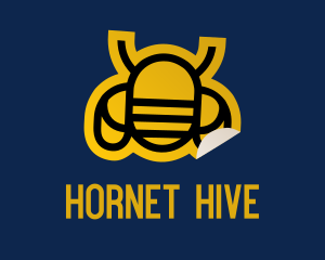 Hornet - Geometric Bee Sticker logo design