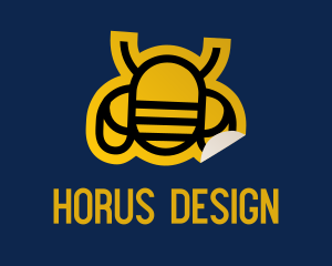 Geometric Bee Sticker logo design