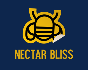 Nectar - Geometric Bee Sticker logo design