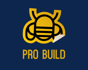 Geometric Bee Sticker logo design