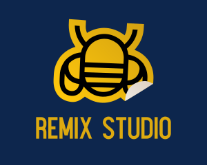 Geometric Bee Sticker logo design