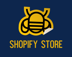 Geometric Bee Sticker logo design