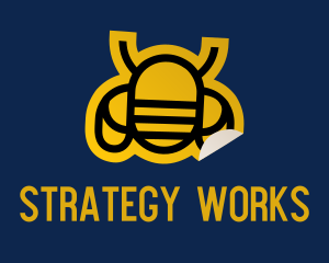 Geometric Bee Sticker logo design