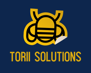 Geometric Bee Sticker logo design