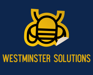 Geometric Bee Sticker logo design