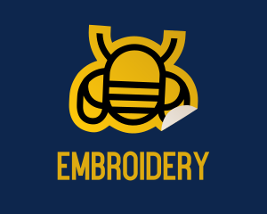 Geometric Bee Sticker logo design