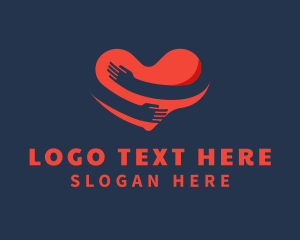 Love - Heart Hands Charity logo design