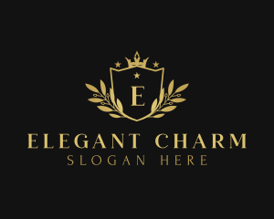 Elegant Wreath Crown logo design