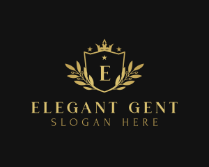 Elegant Wreath Crown logo design