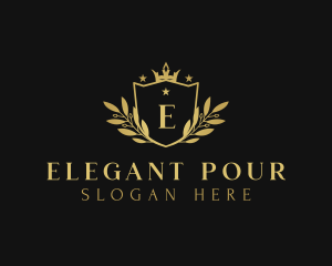 Elegant Wreath Crown logo design