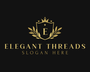 Elegant Wreath Crown logo design