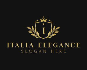 Elegant Wreath Crown logo design