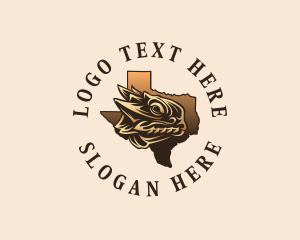 Map - Texas Horned Lizard logo design