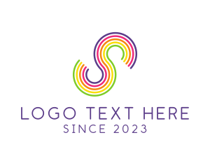 Childhood - Rainbow Letter S logo design