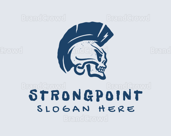 Blue Mohawk Skull Logo