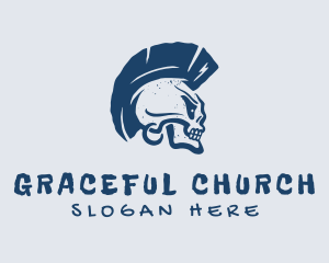 Rock Band - Blue Mohawk Skull logo design