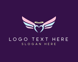 Wing - Halo Heart Wing logo design