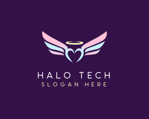 Halo Heart Wing logo design