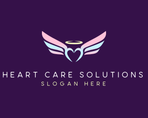 Halo Heart Wing logo design