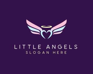 Halo Heart Wing logo design