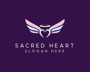 Halo Heart Wing logo design