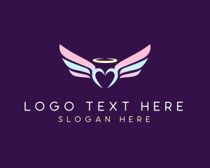 Heart - Halo Heart Wing logo design