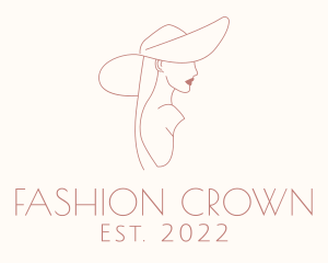 Woman Fashion Hat logo design